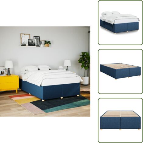 Letto in tessuto - vidaXL Giroletto senza Materasso Blu 140x190 cm in Tessuto - Letto in legno