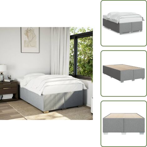 Letto in tessuto - vidaXL Giroletto senza Materasso Grigio Chiaro 120x200 cm Tessuto - Letto con piedi in legno