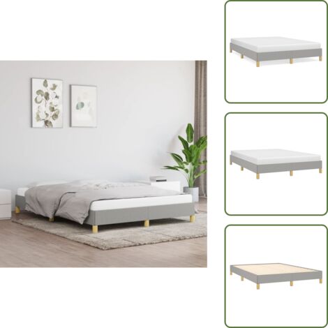 Letto in tessuto - vidaXL Giroletto senza Materasso Grigio Chiaro 140x190 cm Tessuto - Letto con gambe