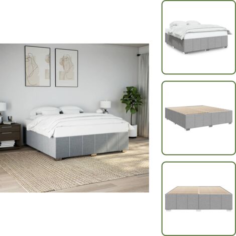 Letto in tessuto - vidaXL Giroletto senza Materasso Grigio Chiaro 200x200 cm Tessuto - Letto con piedi in legno
