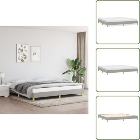 Letto in tessuto - vidaXL Giroletto senza Materasso Grigio Chiaro 200x200 cm Tessuto - Letto in compensato