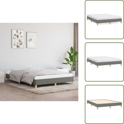 Letto in tessuto - vidaXL Giroletto senza Materasso Grigio Scuro 140x190 cm Tessuto - Letto in compensato