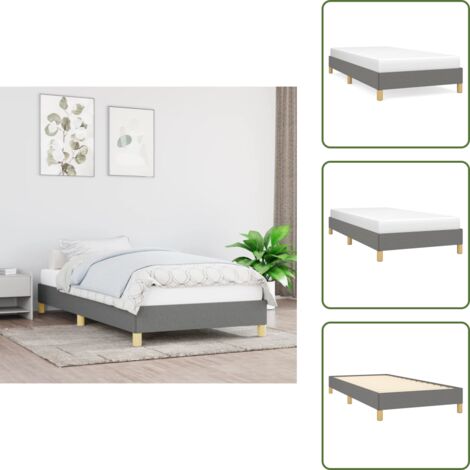 Letto in tessuto - vidaXL Giroletto senza Materasso Grigio Scuro 80x200 cm Tessuto - Letto con gambe