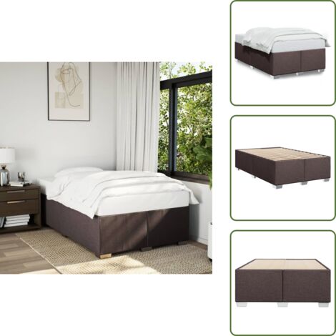 Letto in tessuto - vidaXL Giroletto senza Materasso Marrone Scuro 120x200 cm Tessuto - Letto con piedi in legno