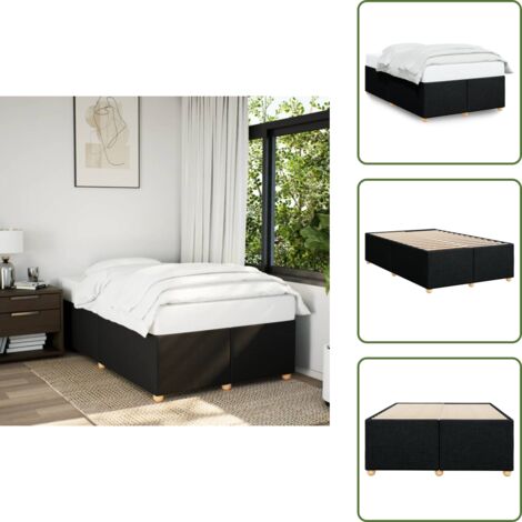 Letto in tessuto - vidaXL Giroletto senza Materasso Nero 120x200 cm Tessuto - Letto con piedi in legno