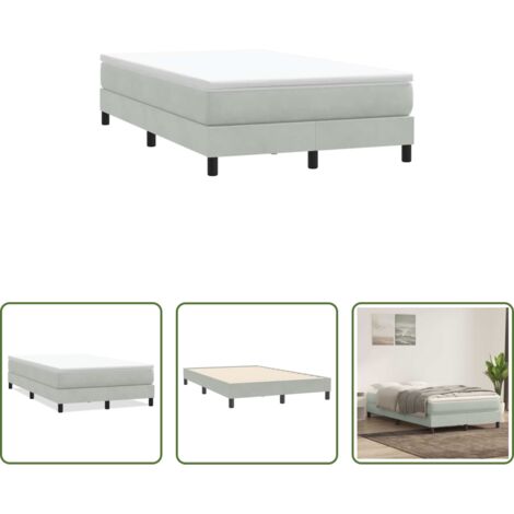 Letto in velluto -  Giroletto Molle senza Materasso Grigio Chiaro 120x210cm Velluto