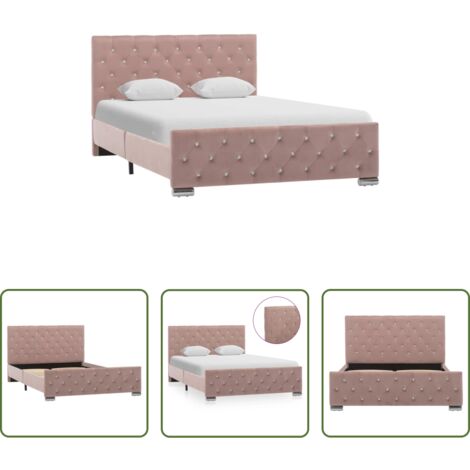 Letto in Velluto -  Giroletto Rosa in Velluto 120x200 cm