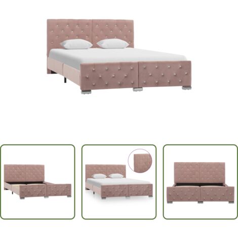 Letto in Velluto -  Giroletto Rosa in Velluto 140x200 cm