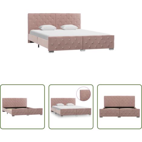 Letto in velluto -  Giroletto Rosa in Velluto 160x200 cm