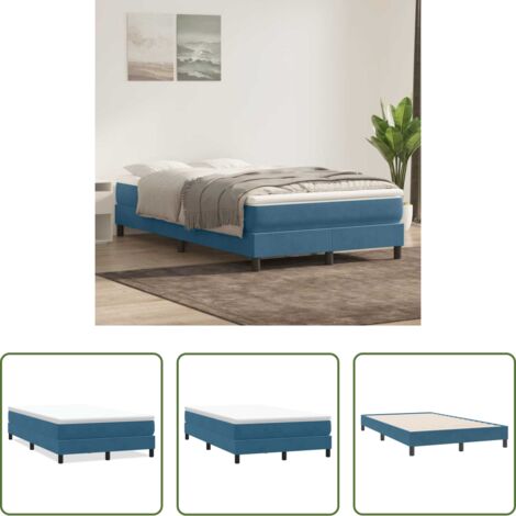 Letto in velluto -  Letto a Molle senza Materasso Blu Scuro 120x220 cm in Velluto