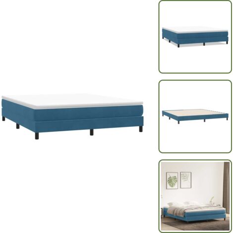 Letto in velluto - vidaXL Giroletto a Molle senza Materasso Blu Scuro 180x210 cm Velluto - Letto con base a doghe
