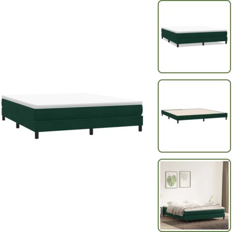 Letto in velluto - vidaXL Giroletto a Molle senza Materasso Verde Scuro 180x210cm Velluto - Letto con base a doghe