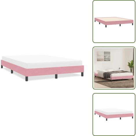 Letto in velluto - vidaXL Giroletto senza Materasso Rosa 140x210 cm Velluto - Letto con gambe stabili
