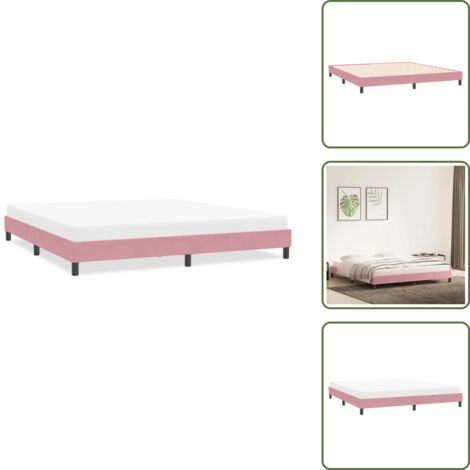 Letto in velluto - vidaXL Giroletto senza Materasso Rosa 200x220 cm Velluto - Letto con gambe stabili
