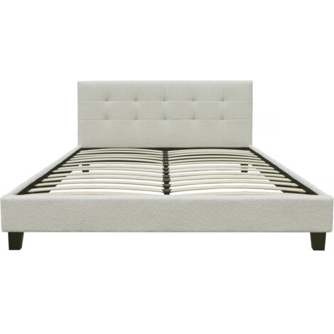 Letto "Julia" tessuto riccio 140x190cm- crema