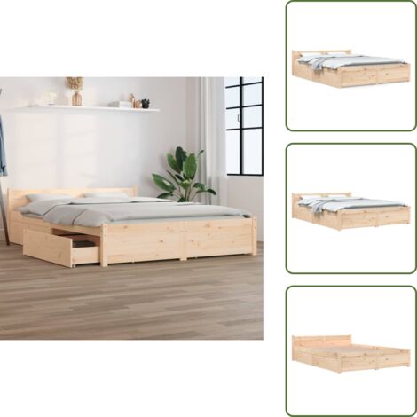 Letto king size - vidaXL Giroletto con Cassetti 150x200 cm King Size - Letto con testiera