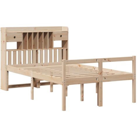 Letto Libreria senza Materasso 135x190 cm in Legno di Pino vidaXL