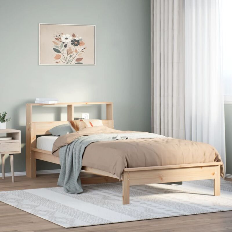 vidaXL Letto Libreria senza Materasso 90x200 cm Legno Massello Pino