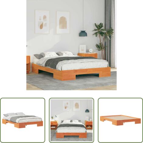Letto Marrone -  Struttura del letto Marrone 120 x 190 cm