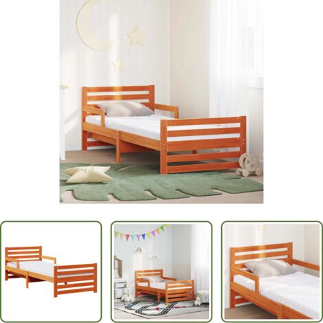 Letto marrone -  Struttura del letto Marrone 80 x 200 cm Pino massello