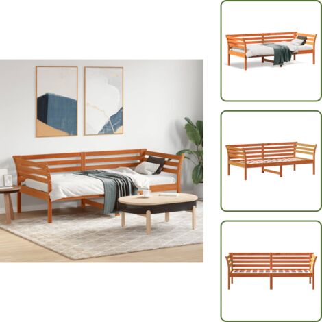 Letto marrone - vidaXL Dormeuse senza Materasso Marrone Cera 90x190 cm Legno di Pino - Letto in compensato