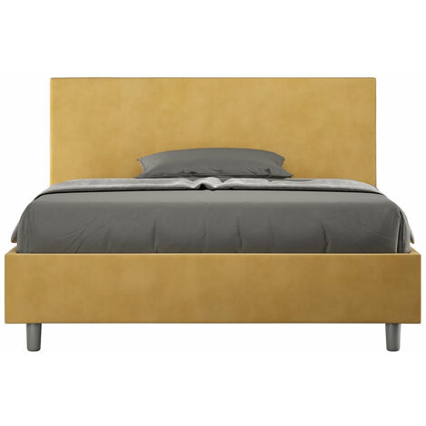 Letto Matrimoniale 160x190 cm con Rete Adele Ocra