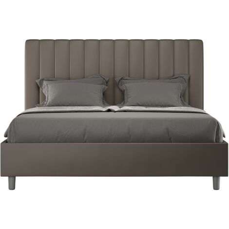 Letto Matrimoniale 160x190 cm con Rete Agueda Cappuccino