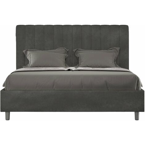 Letto Matrimoniale 160x190 cm con Rete Agueda Grigio