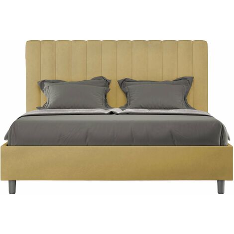 Letto Matrimoniale 160x190 cm con Rete Agueda Ocra