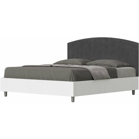 Letto Matrimoniale 160x190 cm con Rete Antilia Grigio