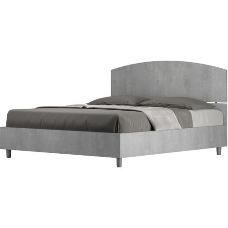 Letto Matrimoniale 160x190 cm con Rete Dora Cemento