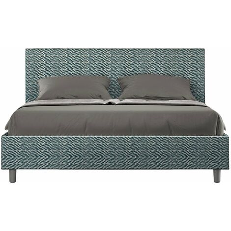 Letto Matrimoniale 160x190 cm con Rete e Contenitore Adele Aragona 8 Blu
