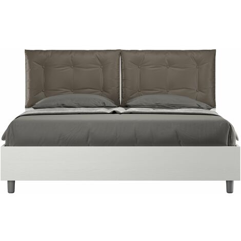 Letto Matrimoniale 160x190 cm con Rete e Contenitore Annalisa Egos Cappuccino