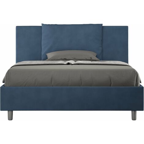 Letto matrimoniale contenitore blu