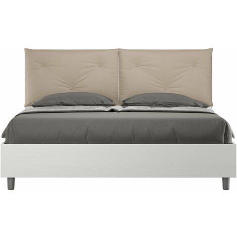 Letto Matrimoniale 160x190 cm con Rete e Contenitore Appia Egos Tortora