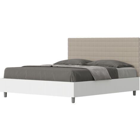 Letto Matrimoniale 160x190 cm con Rete e Contenitore Burmy Tortora