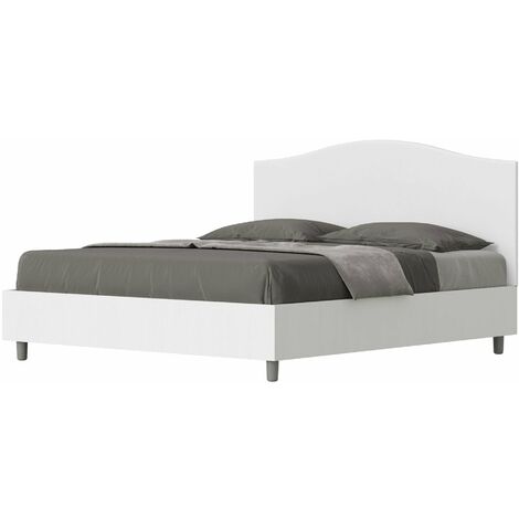 Letto Matrimoniale 160x190 cm con Rete e Contenitore Grace Bianco