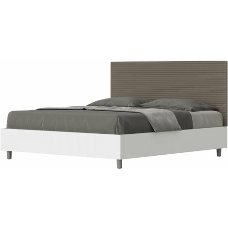 Letto Matrimoniale 160x190 cm con Rete e Contenitore Level Cappuccino
