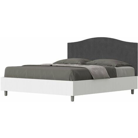 Letto Matrimoniale 160x190 cm con Rete Grace Grigio