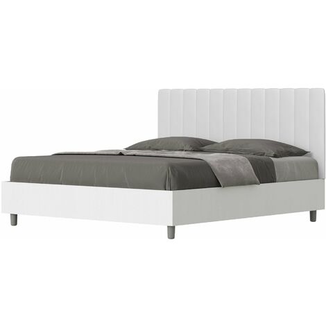 Letto Matrimoniale 160x190 cm con Rete Kaia Bianco