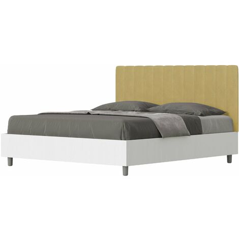 Letto Matrimoniale 160x190 cm con Rete Kaia Ocra
