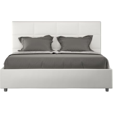 Letto Matrimoniale 160x190 cm con Rete Mika Bianco