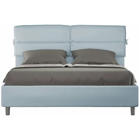 Letto Matrimoniale 160x190 cm con Rete Nandy Azzurro