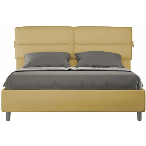 Letto Matrimoniale 160x190 cm con Rete Nandy Ocra