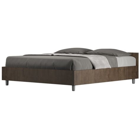 Letto Matrimoniale 160x190 cm con Rete Nuamo Noce