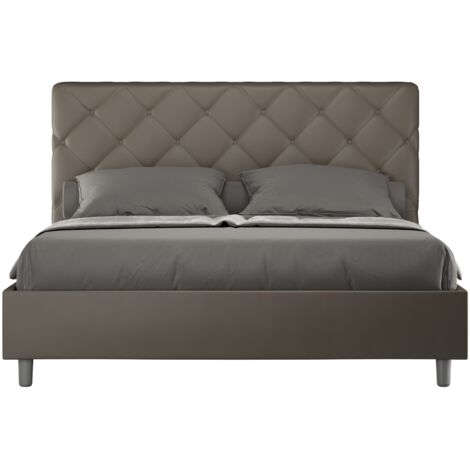 Letto Matrimoniale 160x190 cm con Rete Priya Cappuccino