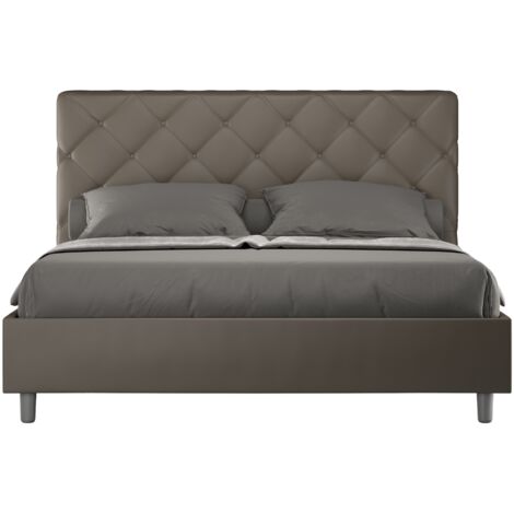 Letto Matrimoniale 160x190 cm Senza Rete Priya Cappuccino
