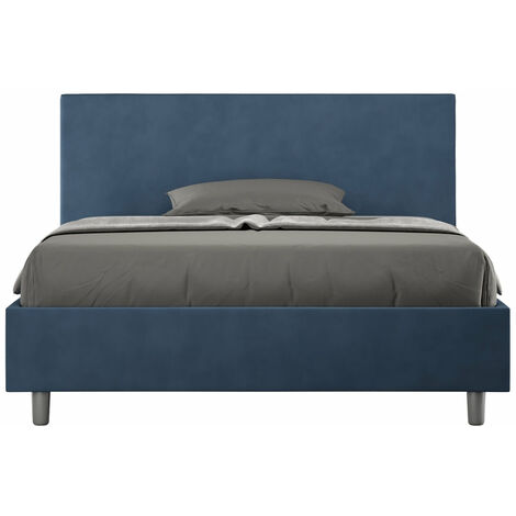 Letto Matrimoniale 160x200 cm con Rete Adele Blu