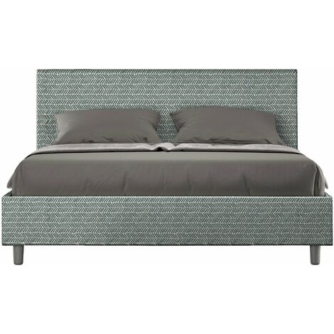 Letto Matrimoniale 160x200 cm con Rete e Contenitore Adele Aragona 7 Azzurro