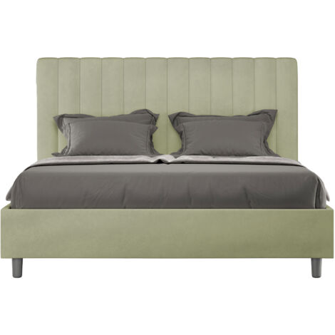 Letto Matrimoniale 160x200 cm con Rete e Contenitore Agueda Tè verde
